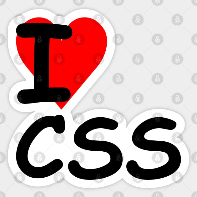 I Love CSS ♥ (Black Text) Sticker by ObscureDesigns